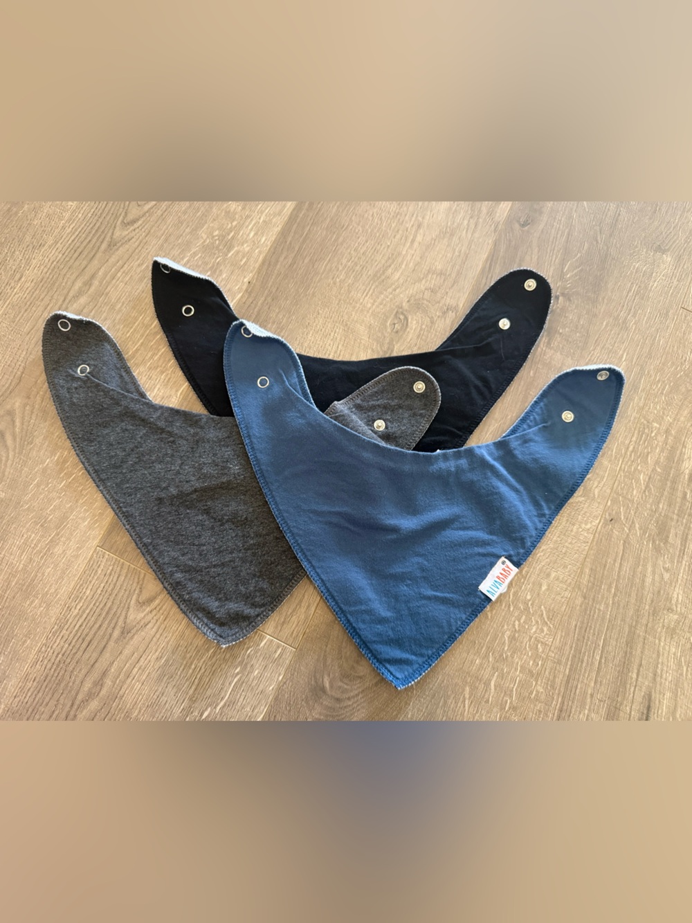 Alva Baby Bandana Bibs – Set of 3 Neutral Colours